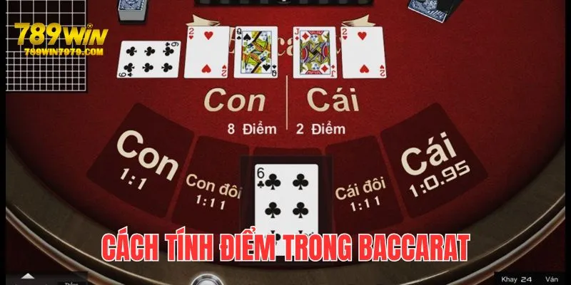 Điểm trong cách chơi Baccarat được tính dựa trên giá trị thẻ bài 